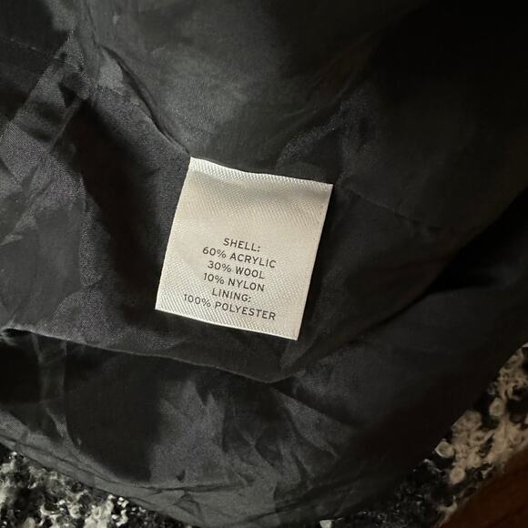 Halogen Y2K Academia Black Plaid Wool Blend Button Mini Tweed Skirt Sz 2 - Picture 6 of 6